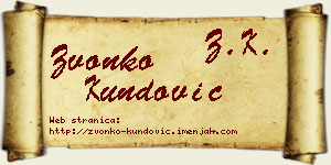 Zvonko Kundović vizit kartica